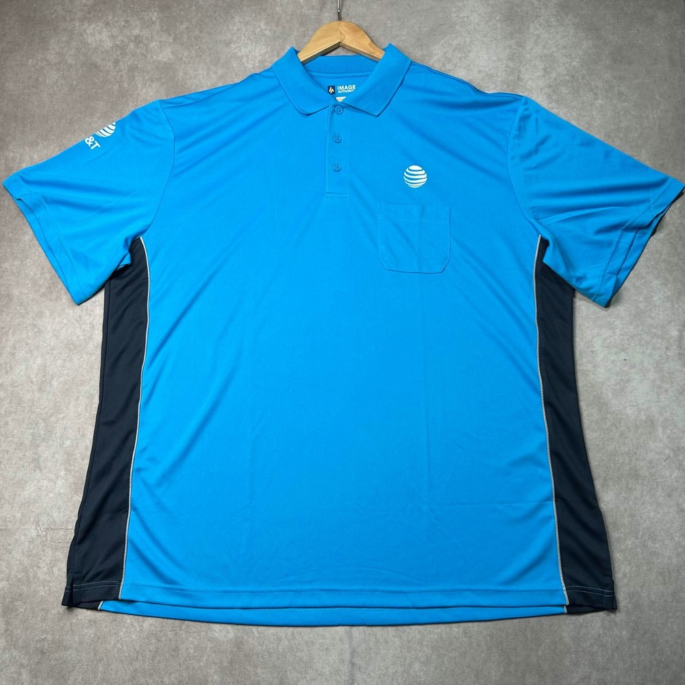 Image Authority AT&T Polo Shirt Mens 3XL Blue Navy Colorblock Tech Workwear